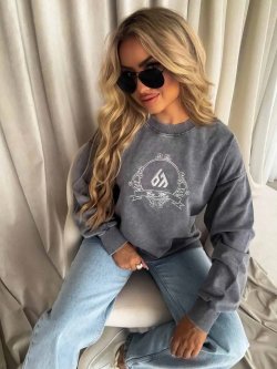 Bluza dekatyzowana QUEEN, szara