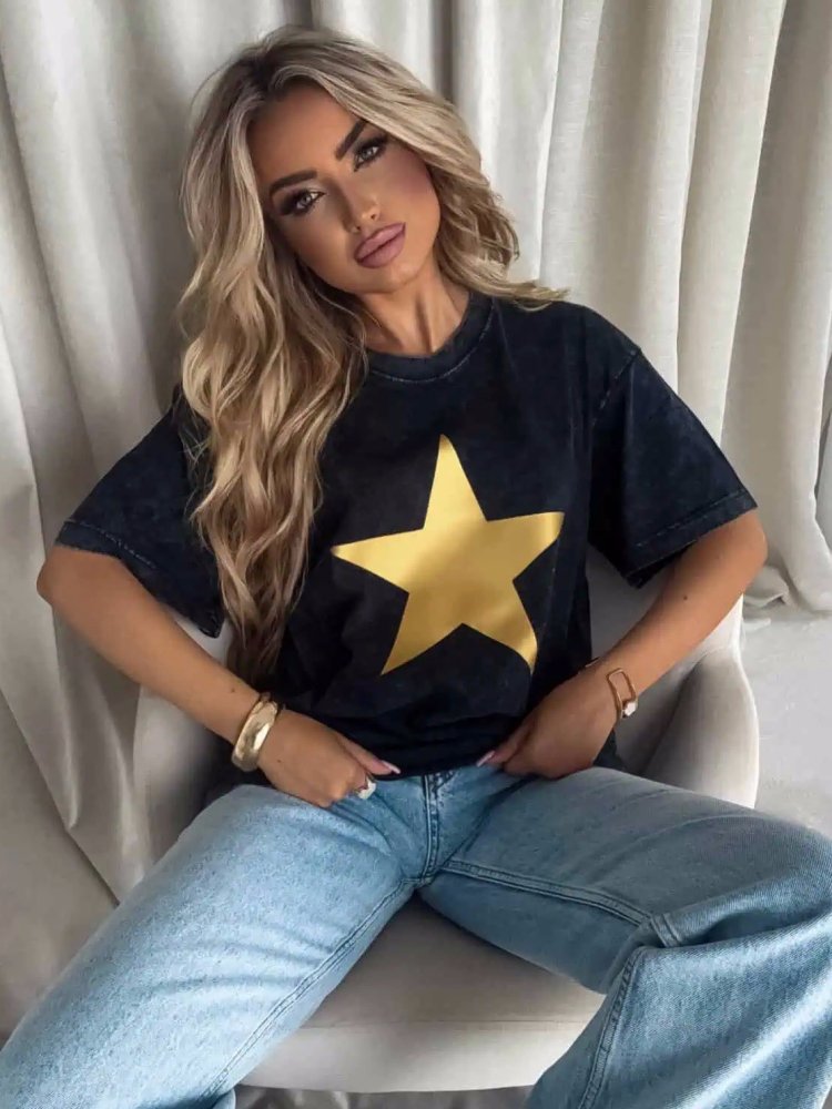 T-shirt dekatyzowany STAR,...