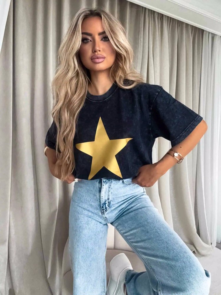 T-shirt dekatyzowany STAR,...