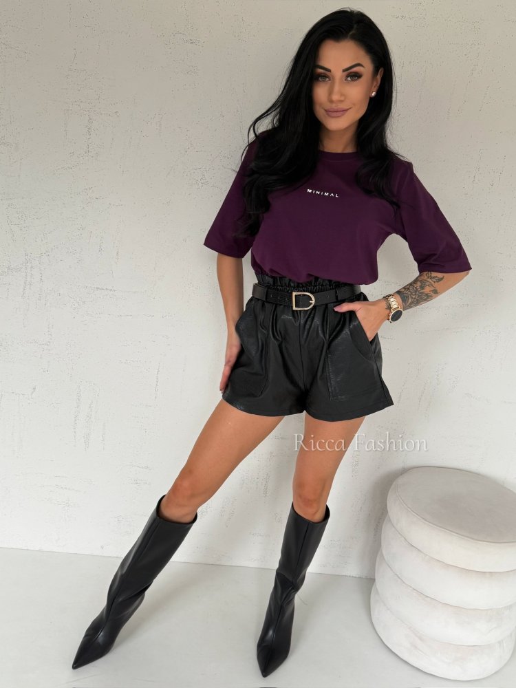 T-shirt MINIMAL, plum