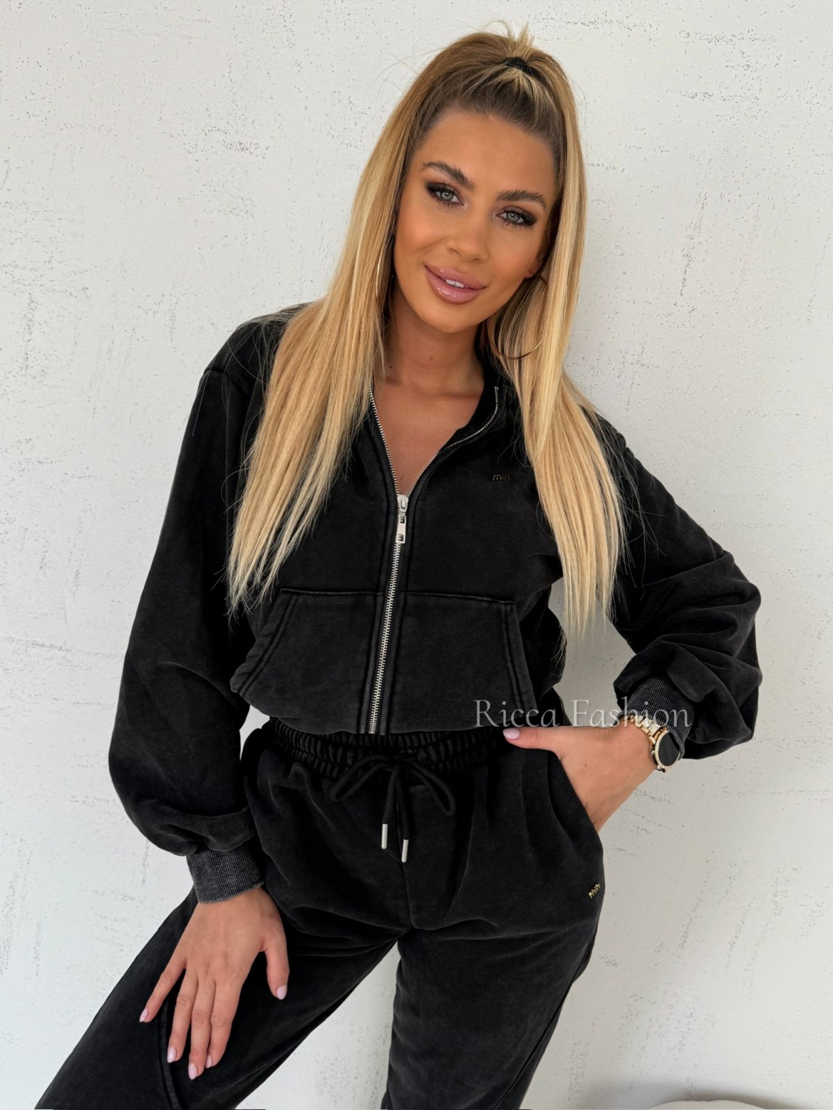 Komplet dekatyzowany DALMIRO, black