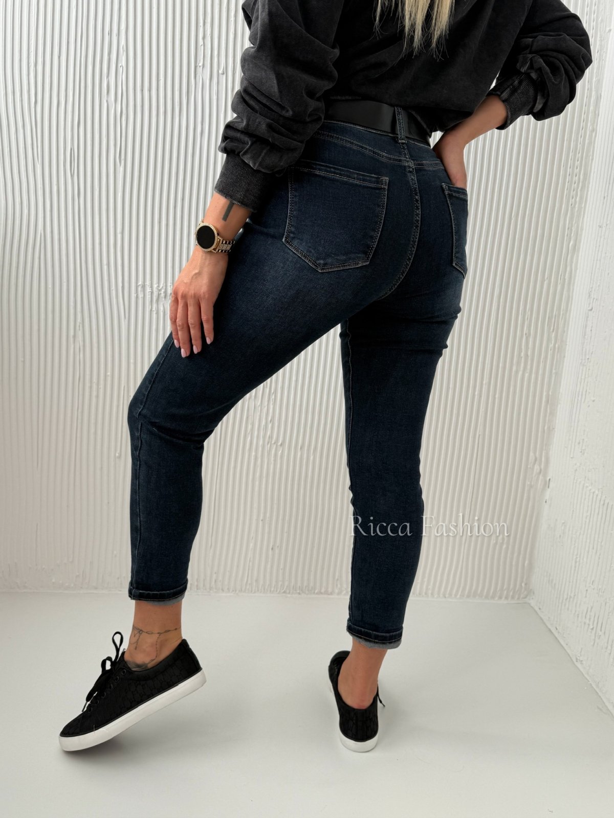 Spodnie mom fit WILLI, dark blue