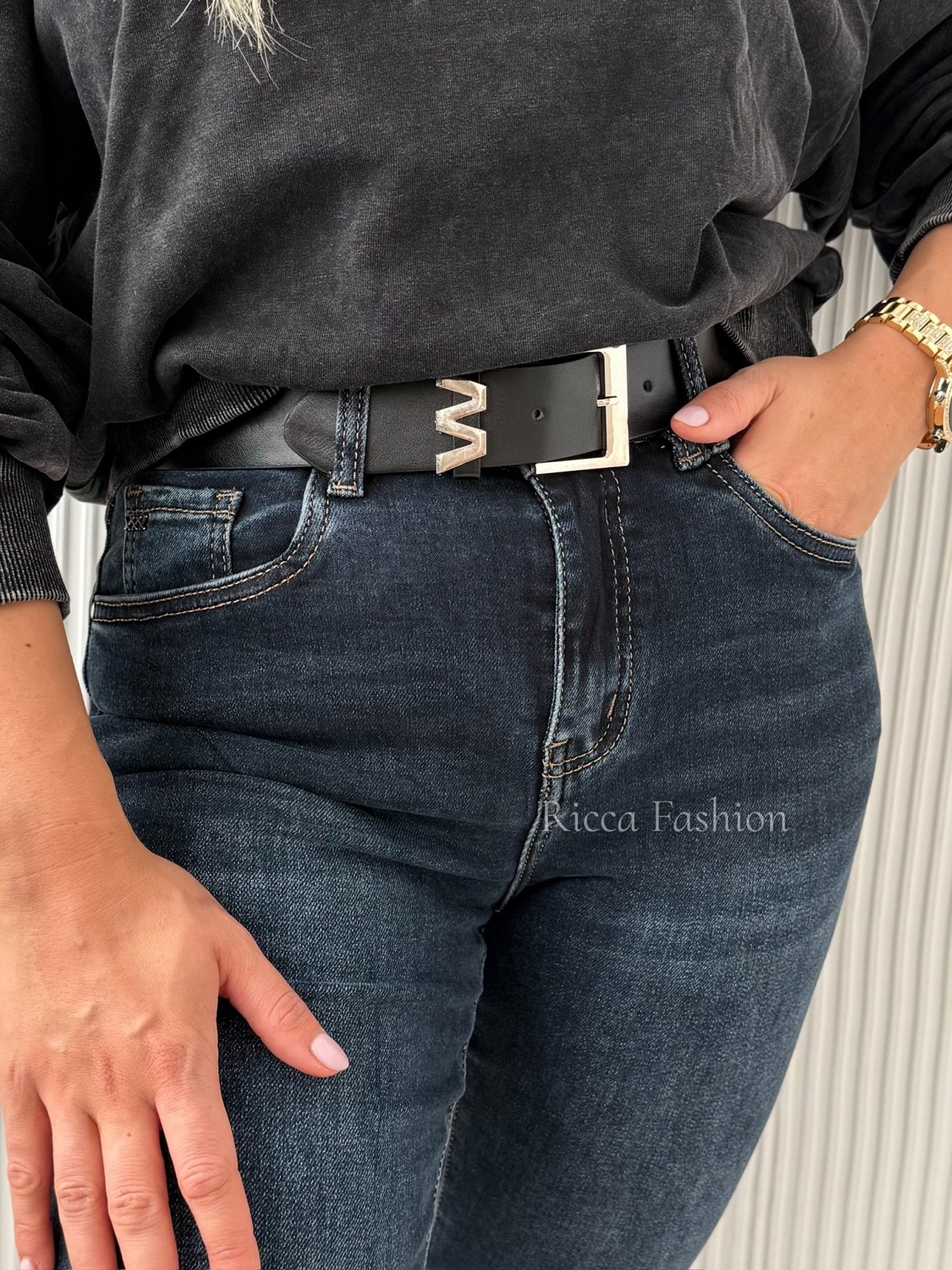 Spodnie mom fit WILLI, dark blue