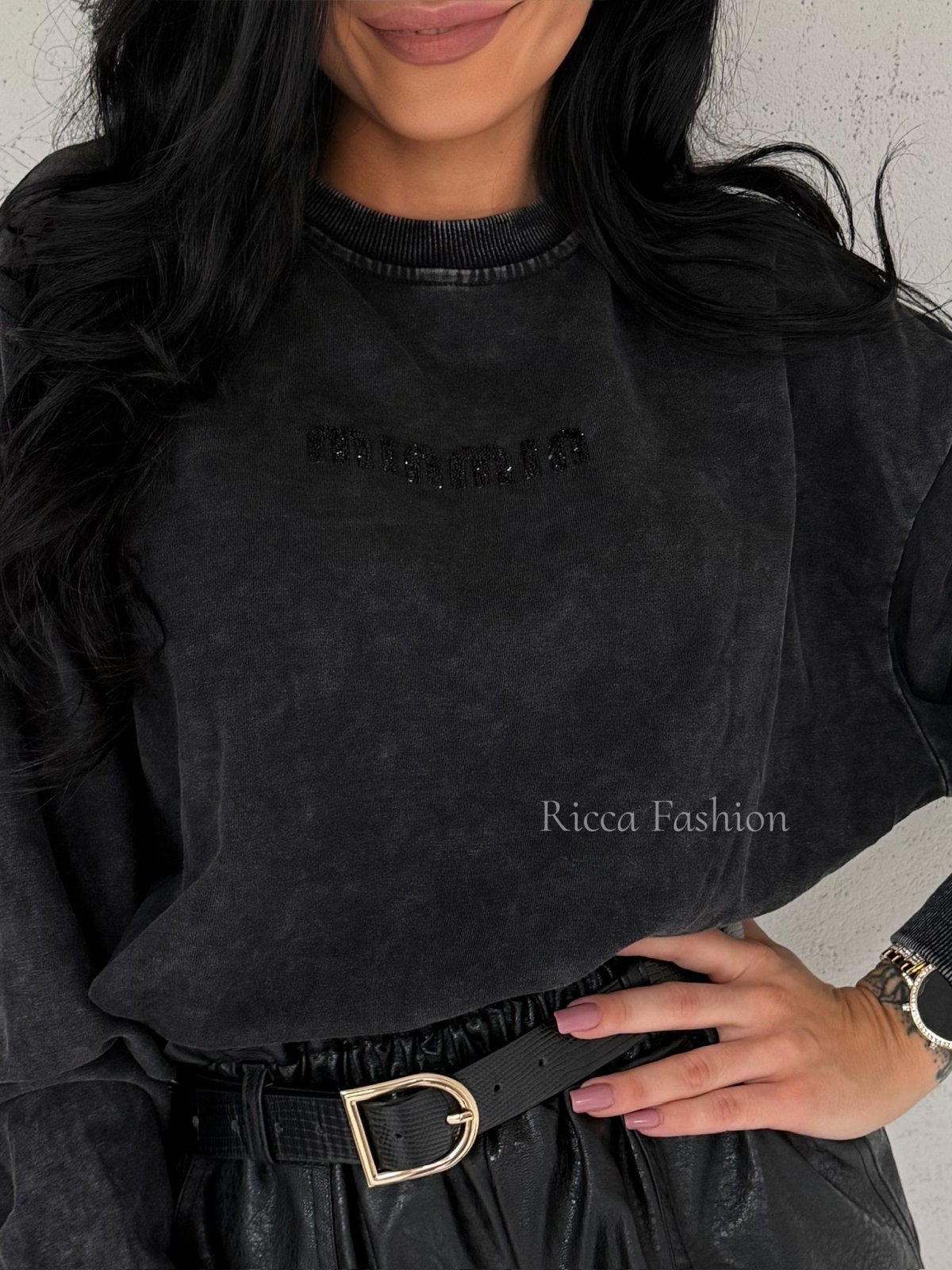 Bluza dekatyzowana MINNE, black