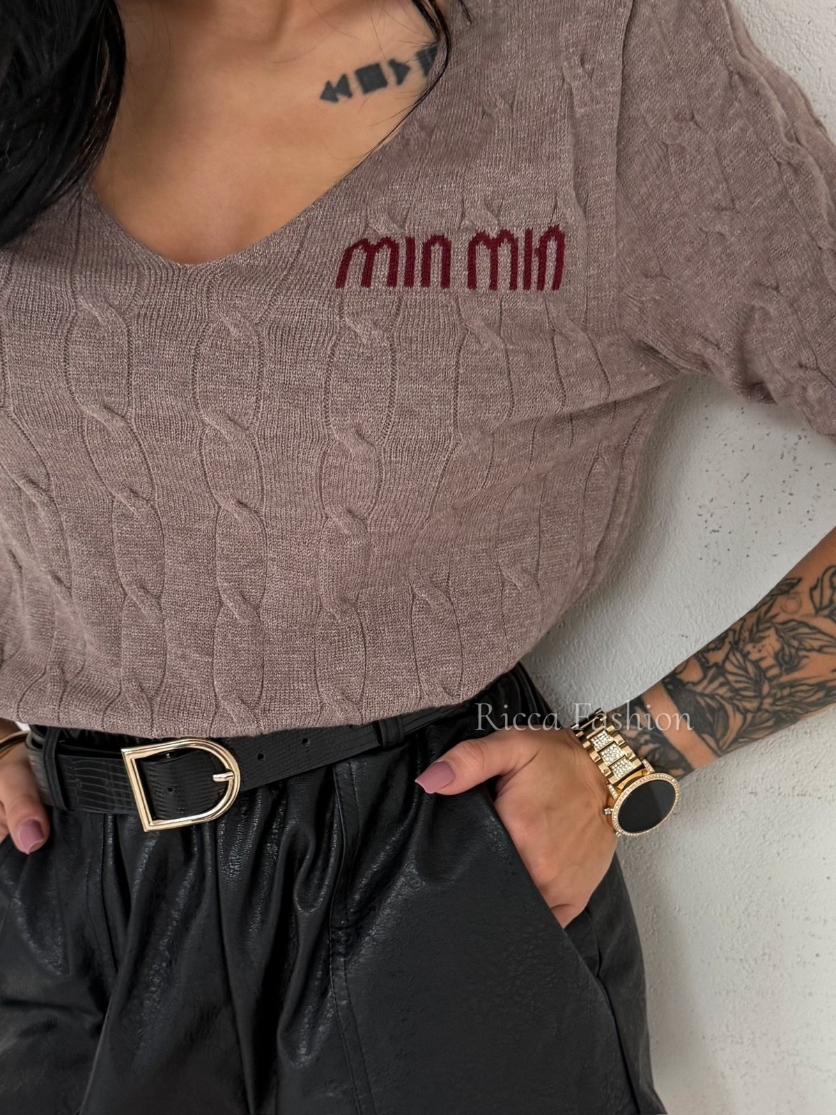 Sweter z wiskozą MILENN, mocca