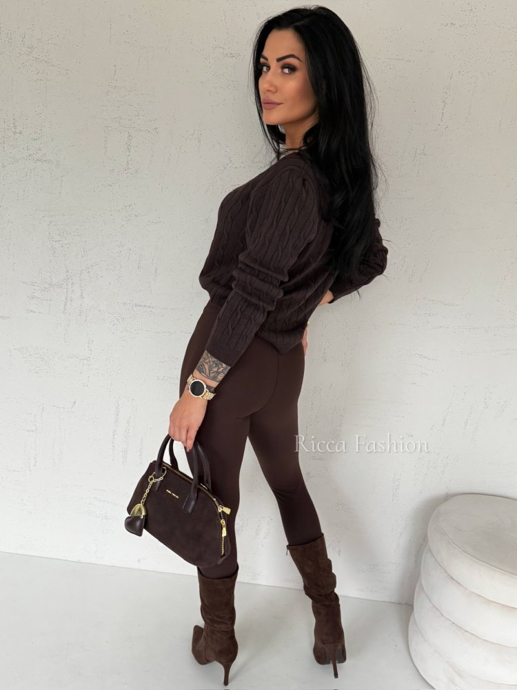 Sweter z wiskozą MURPHY, chocolate