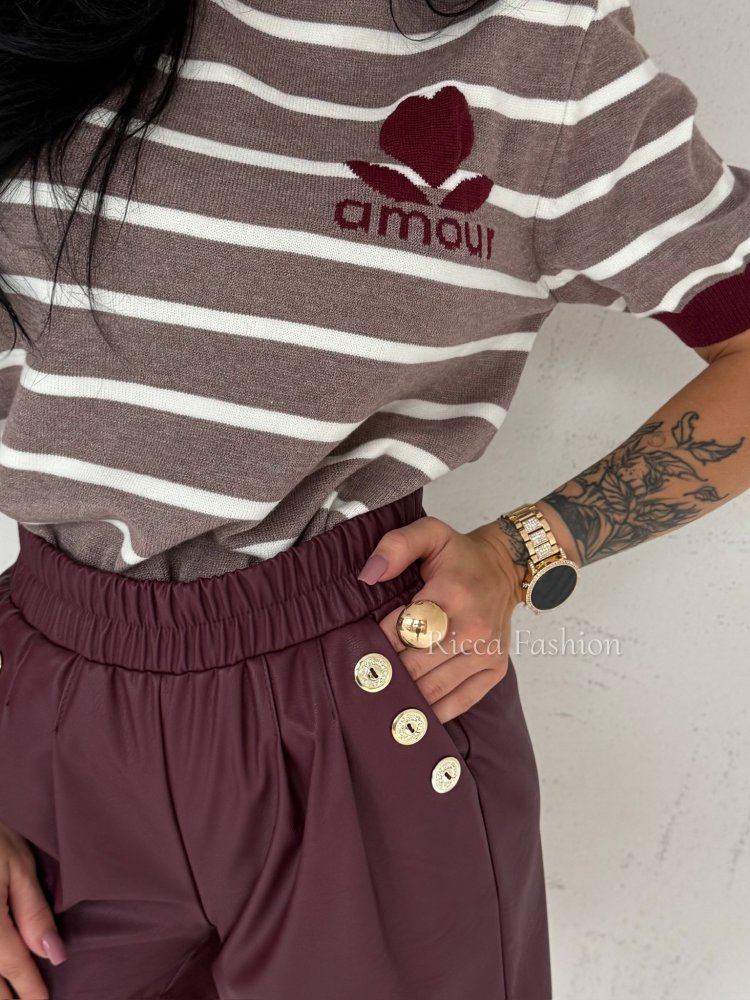 Sweter z wiskozą AMOURE, mocca