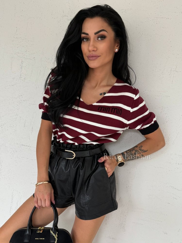 Sweter z wiskozą MINNSI, bordo