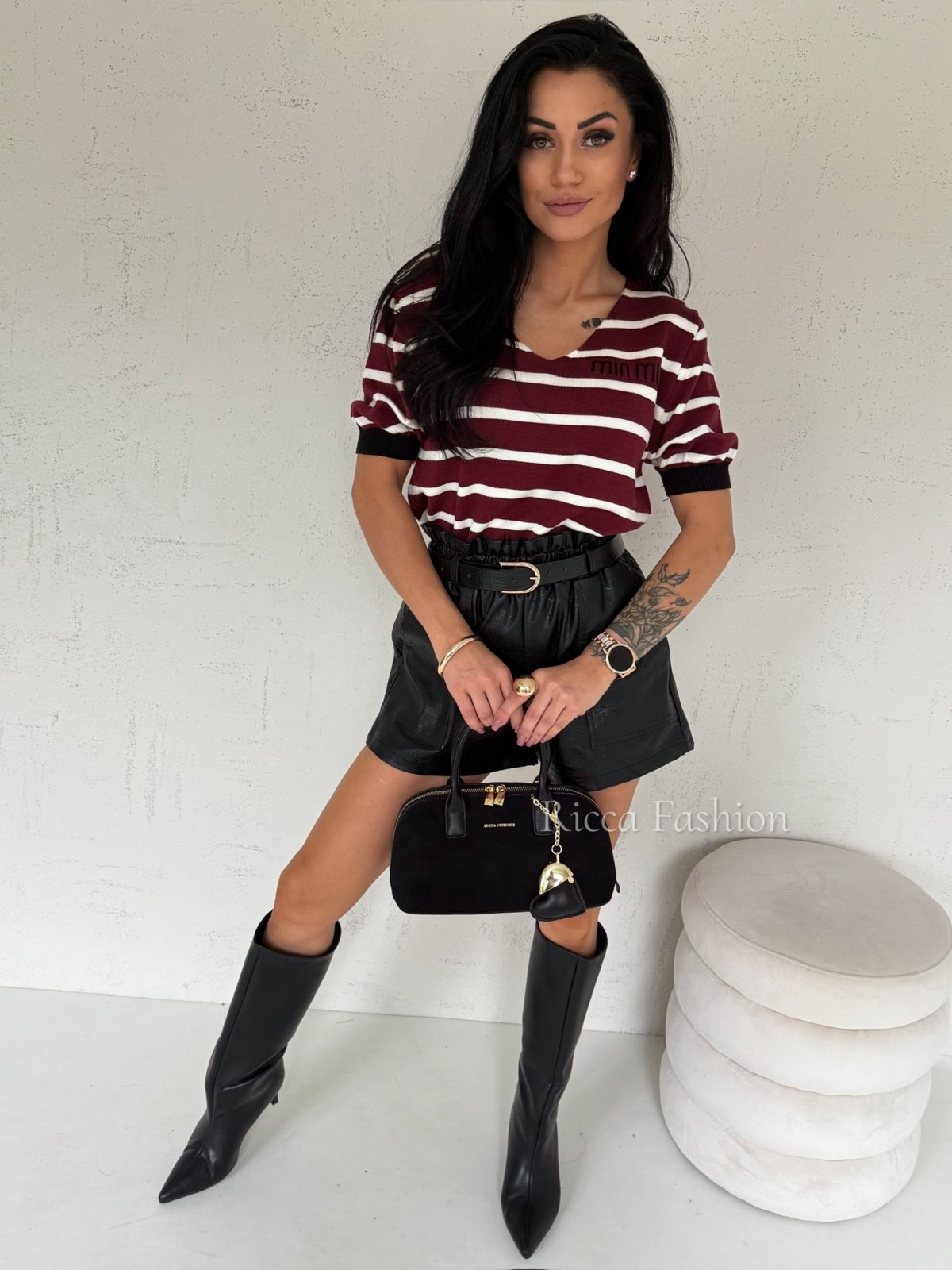 Sweter z wiskozą MINNSI, bordo