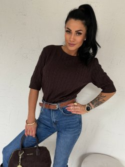 Sweter z wiskozą FORTE, chocolate