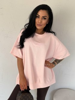 T-shirt bawełniany ST.TROPEZ, light pink