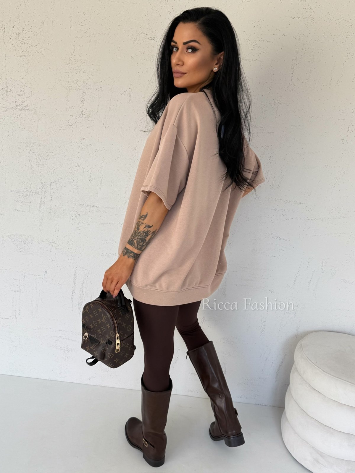 T-shirt bawełniany ST.TROPEZ, beige