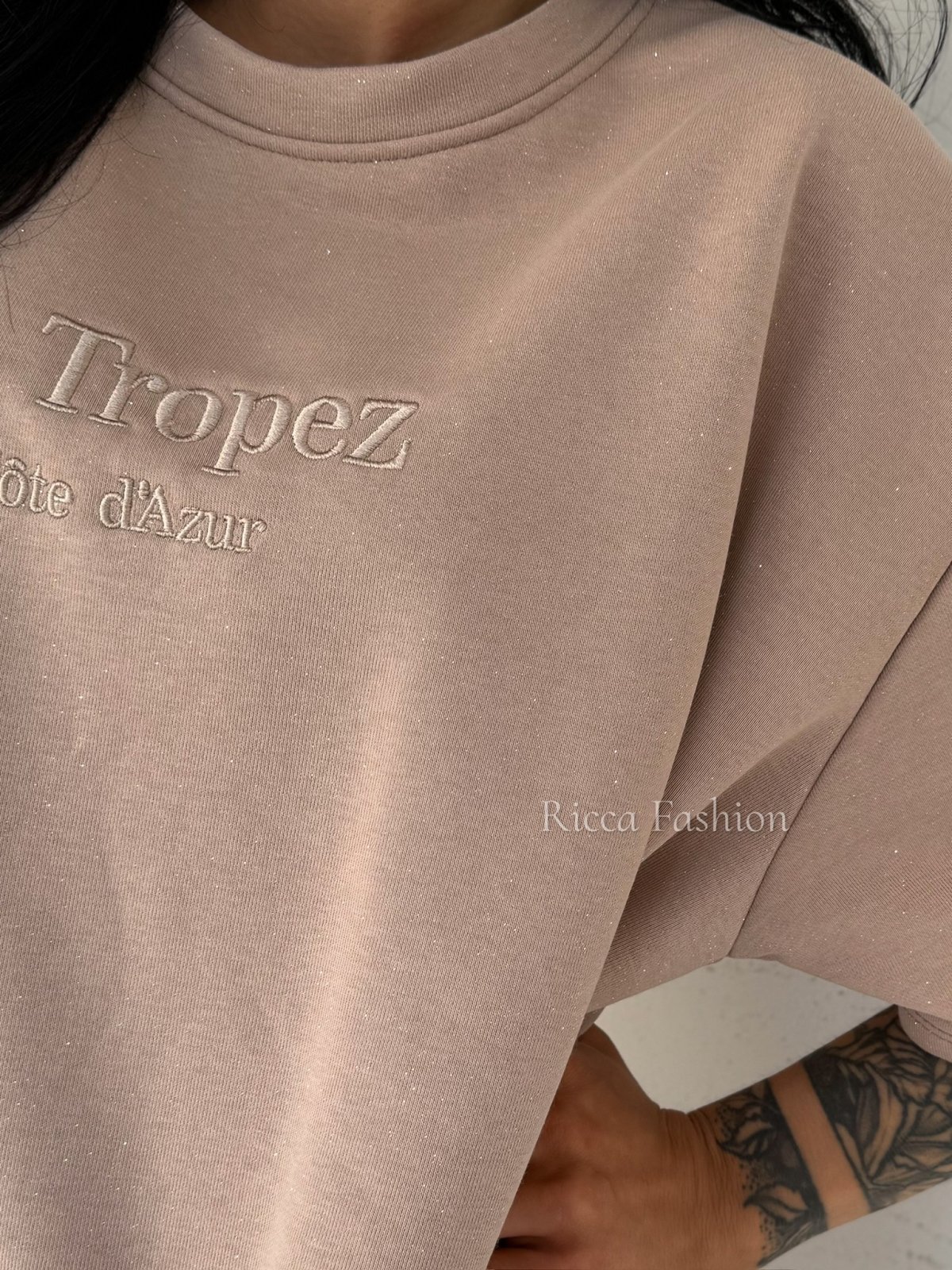 T-shirt bawełniany ST.TROPEZ, beige
