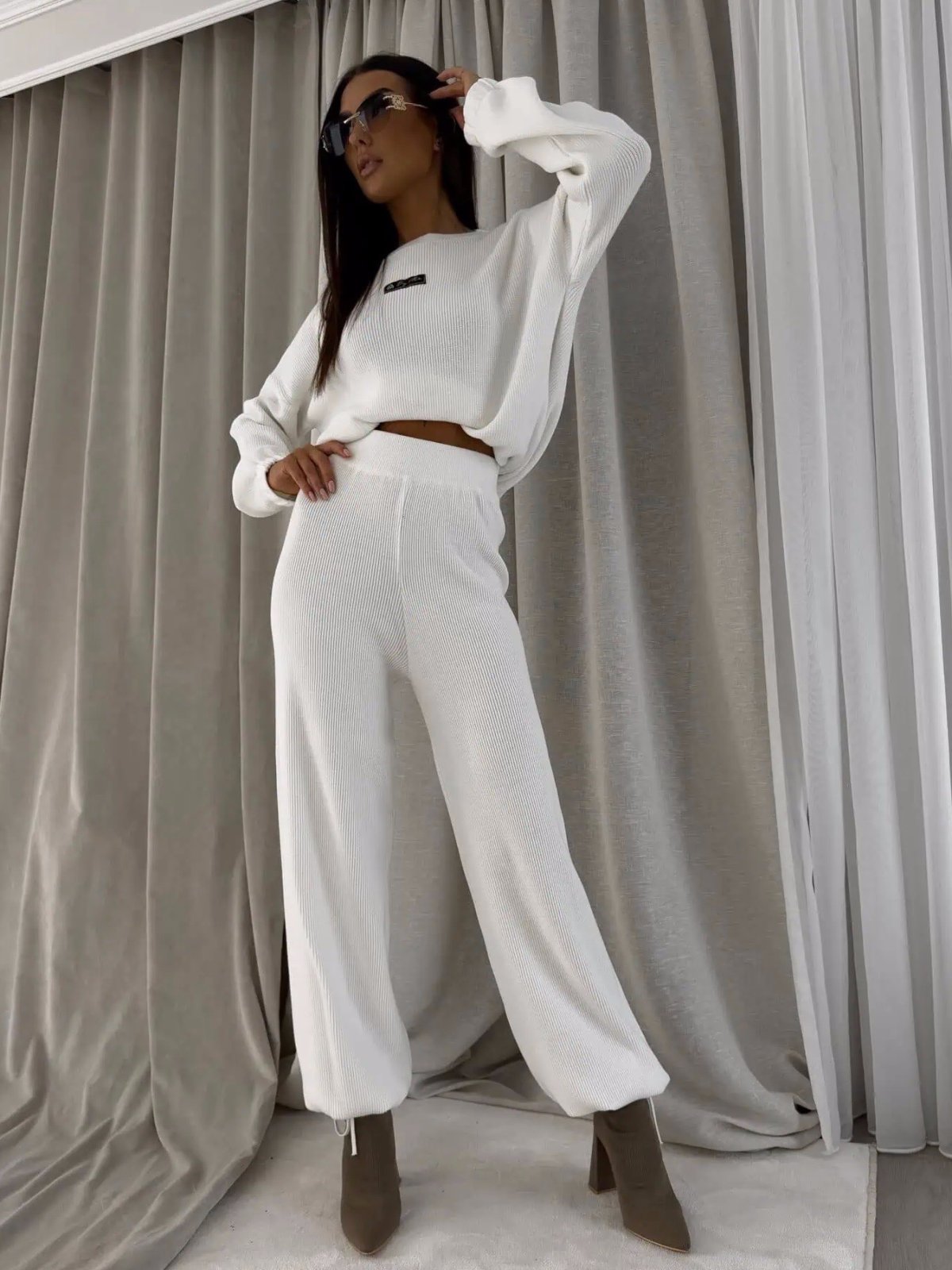 Komplet z kaszmirem CANVAS, ecru