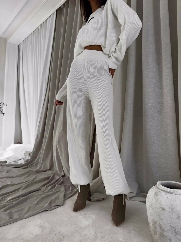 Komplet z kaszmirem CANVAS, ecru