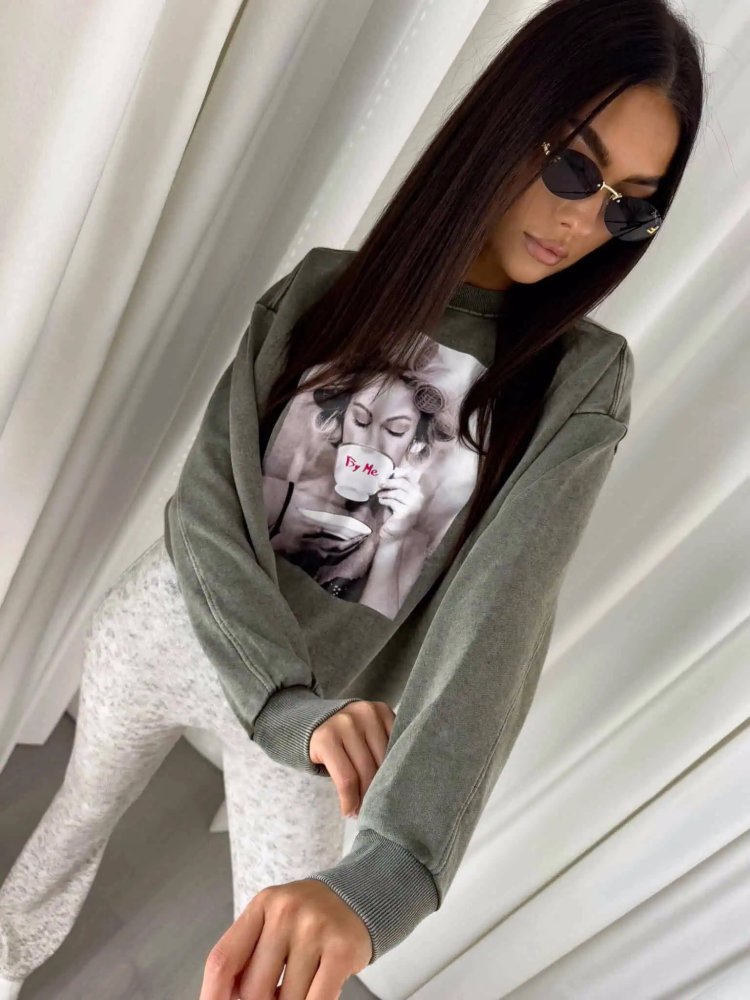 Bluza dekatyzowana ROLLER, khaki