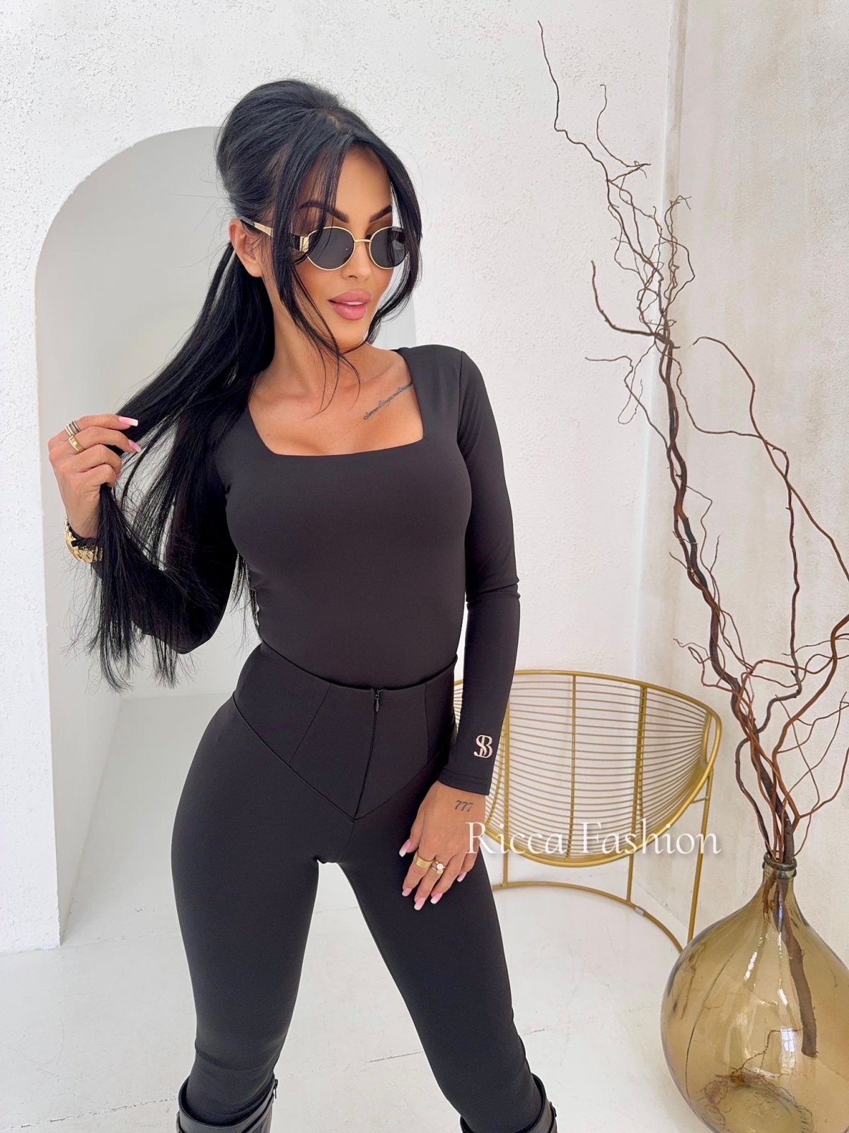 Bluzka z wiskozą KARO, black