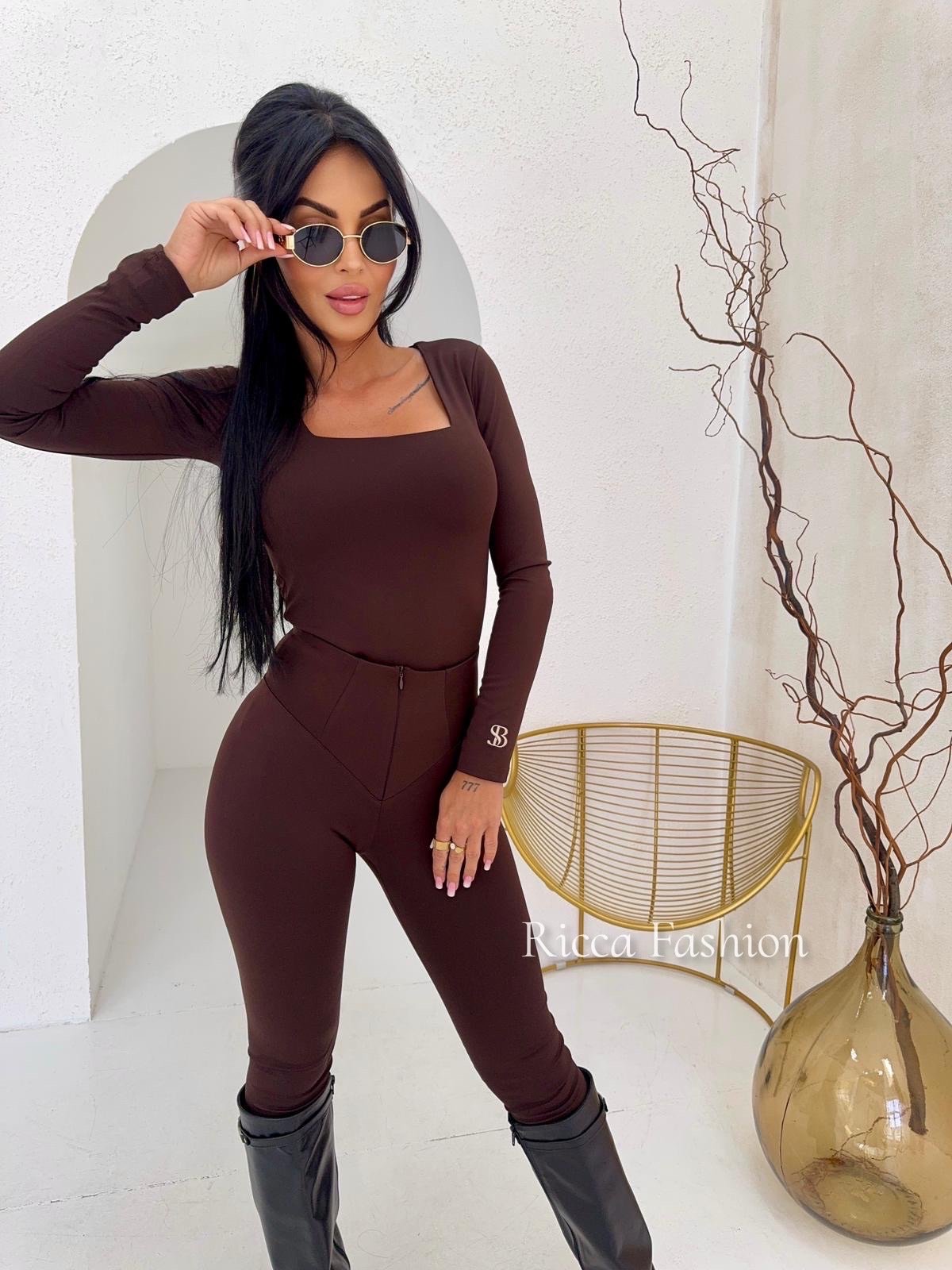 Legginsy premium CORSET, chocolate