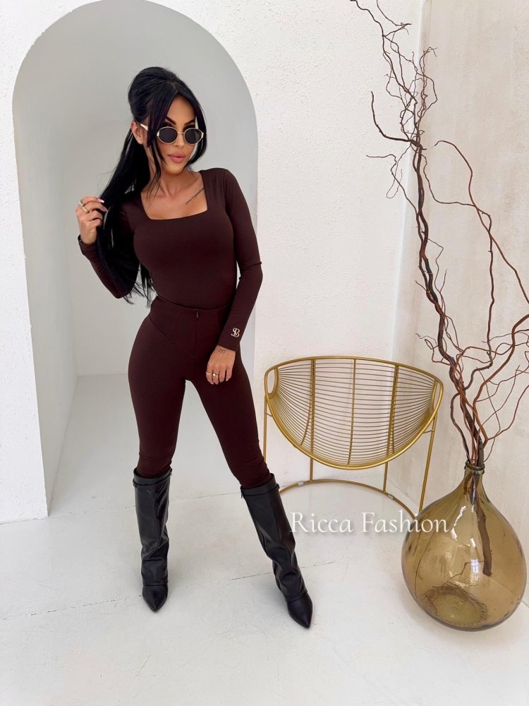 Legginsy premium CORSET, chocolate