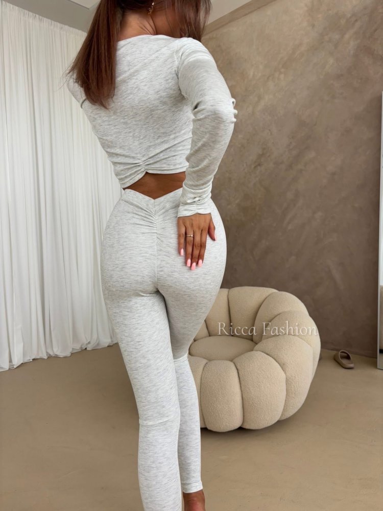 Komplet z wiskozy premium KEMI, gray melange