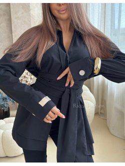 Koszula z wiskozy premium LORDIA, black