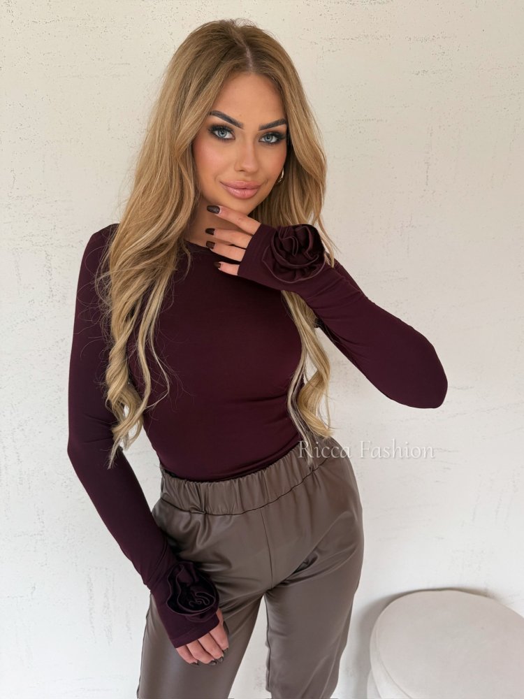 Bluzka z wiskozą premium ROSINA, burgund