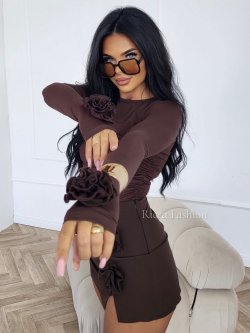 Bluzka z wiskozą premium ROSINA, chocolate