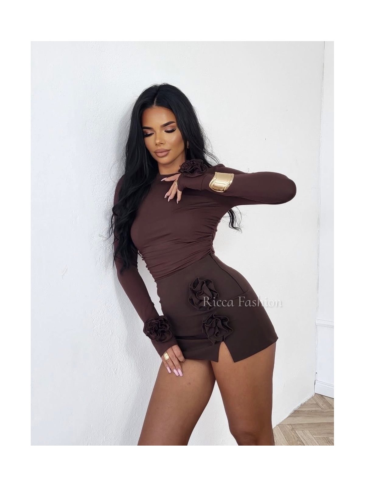 Bluzka z wiskozą premium ROSINA, chocolate