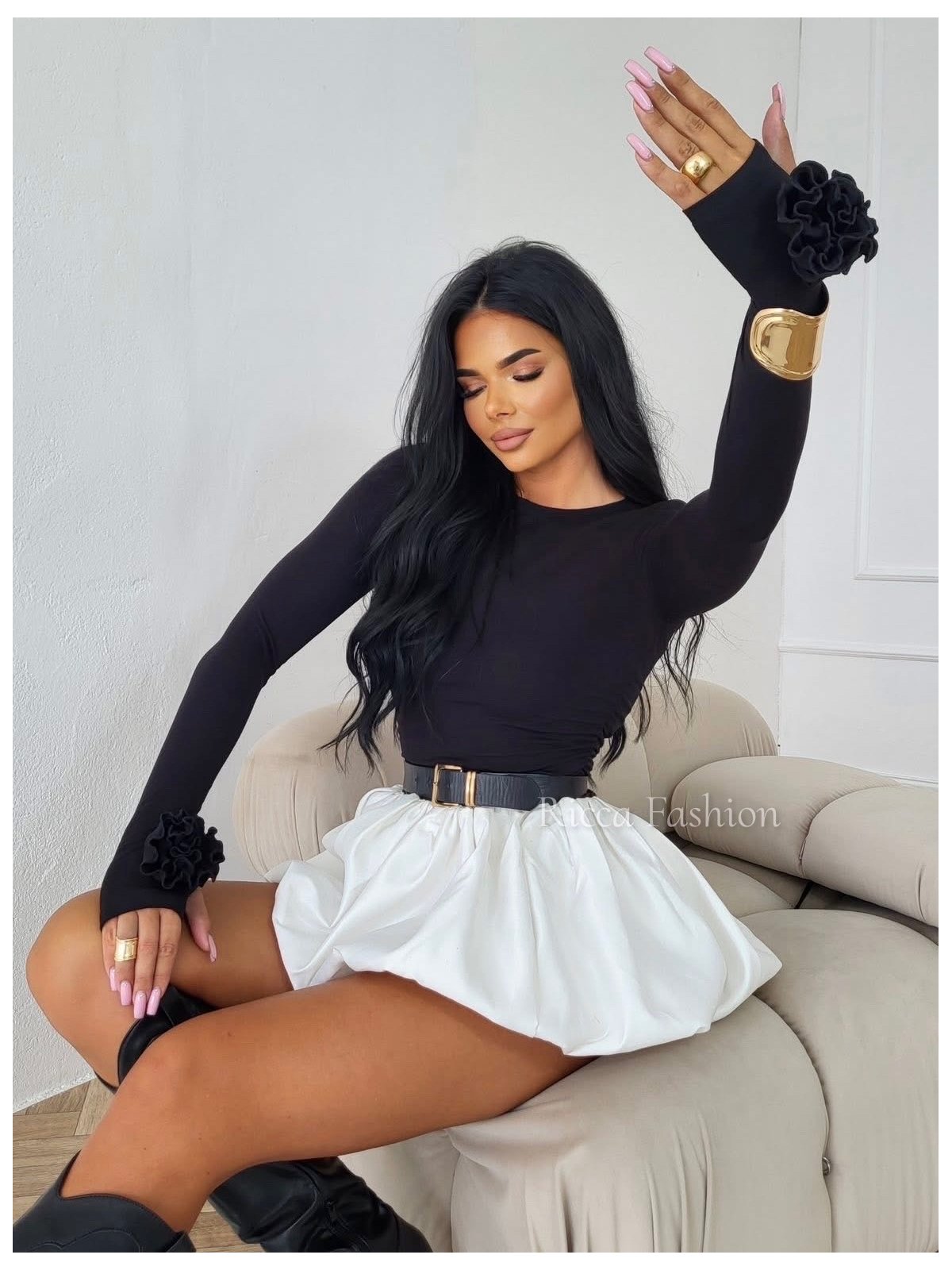 Bluzka z wiskozą premium ROSINA, black