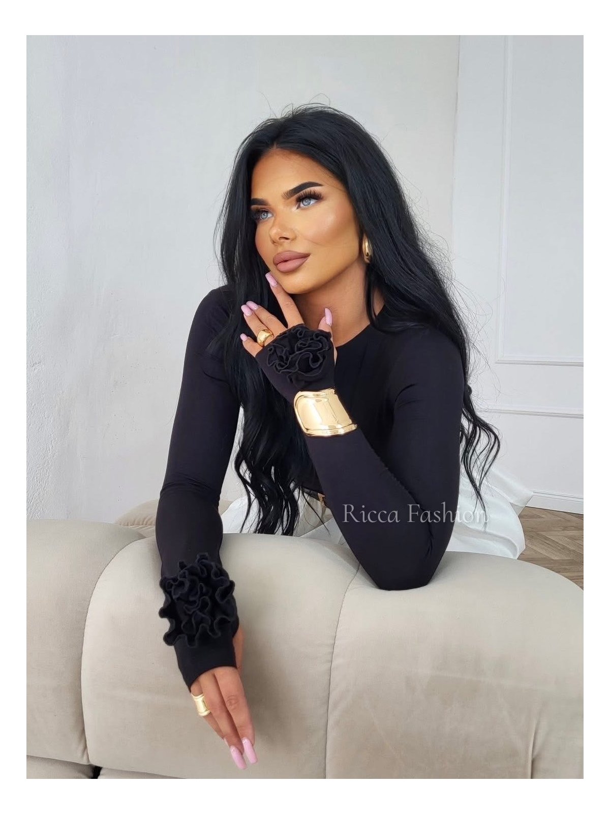 Bluzka z wiskozą premium ROSINA, black