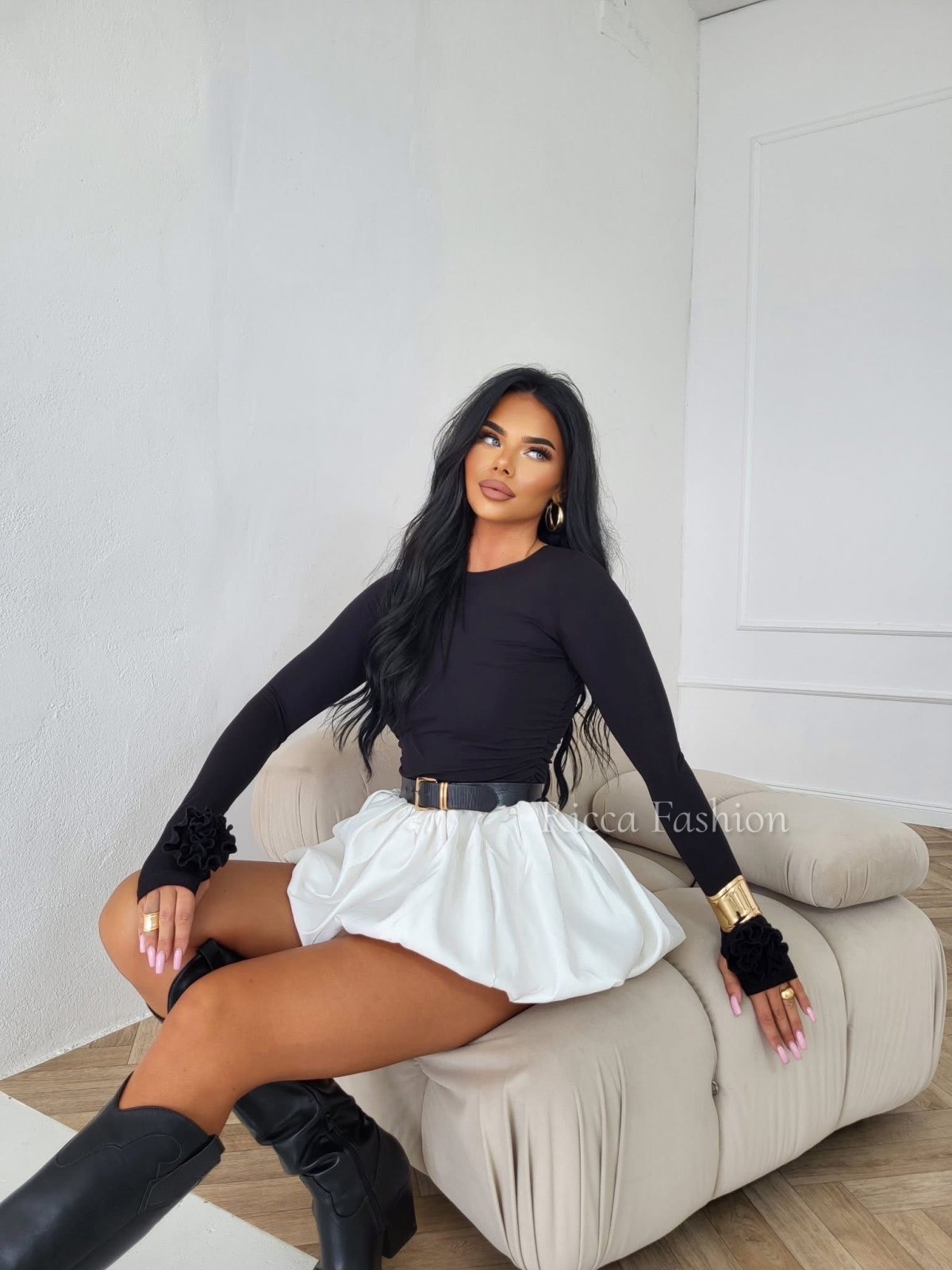 Bluzka z wiskozą premium ROSINA, black