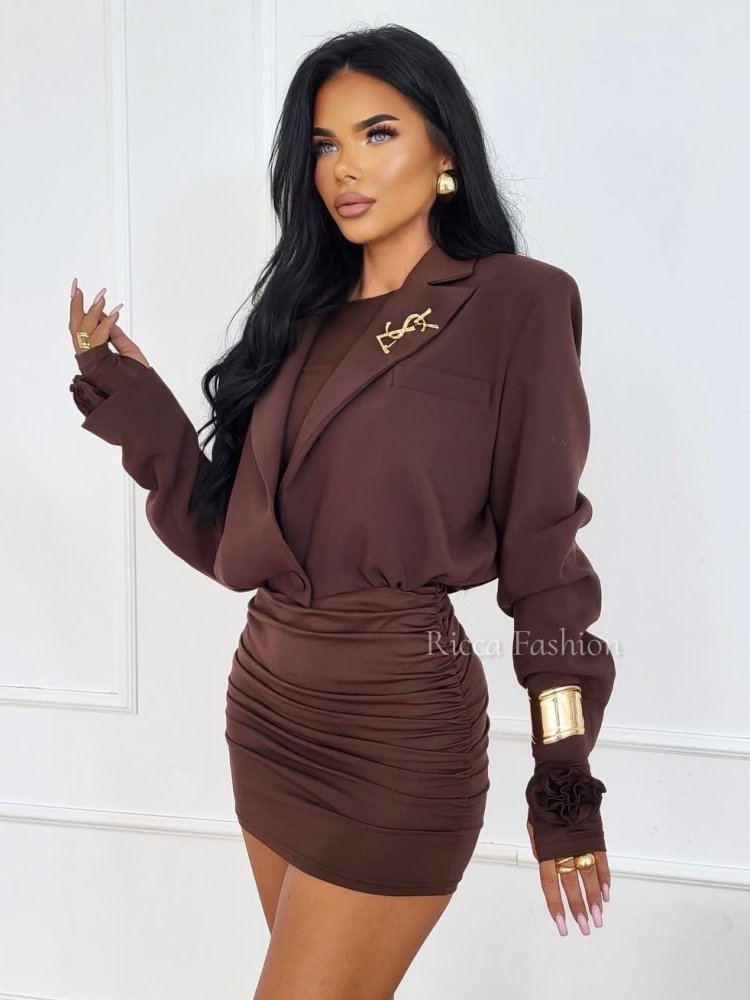 Marynarka premium SAINT, chocolate