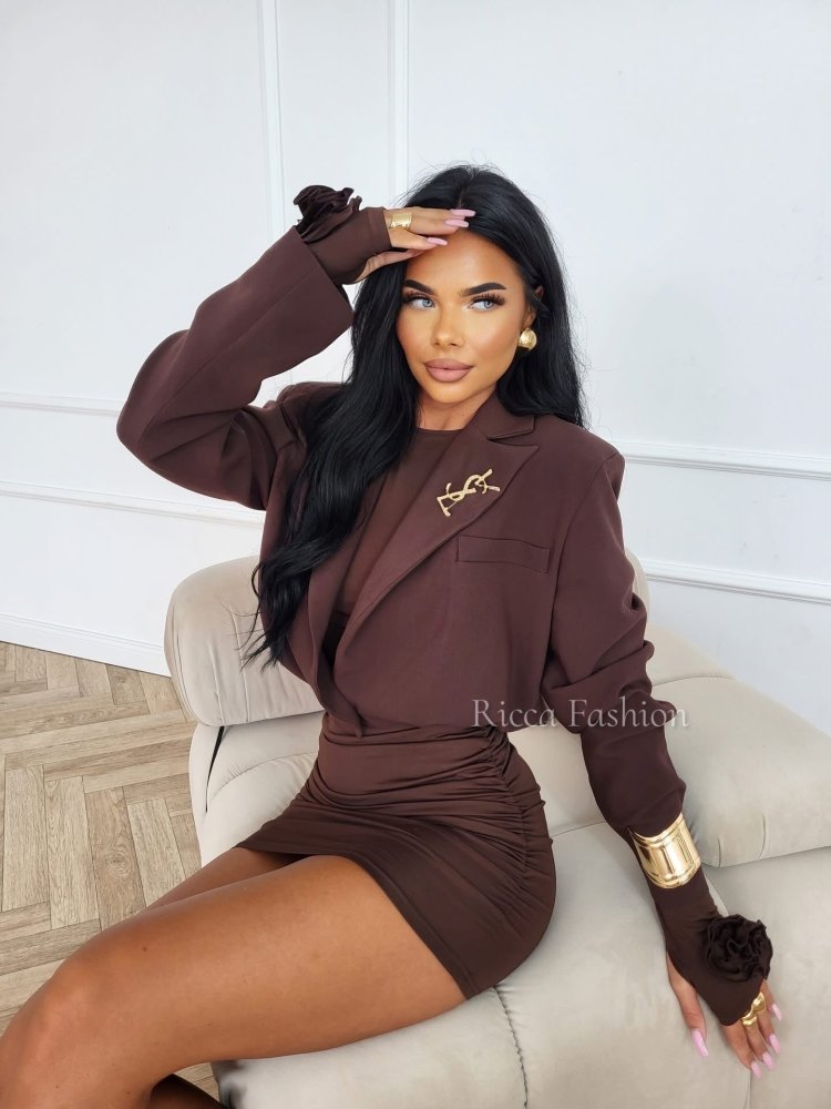 Marynarka premium SAINT, chocolate