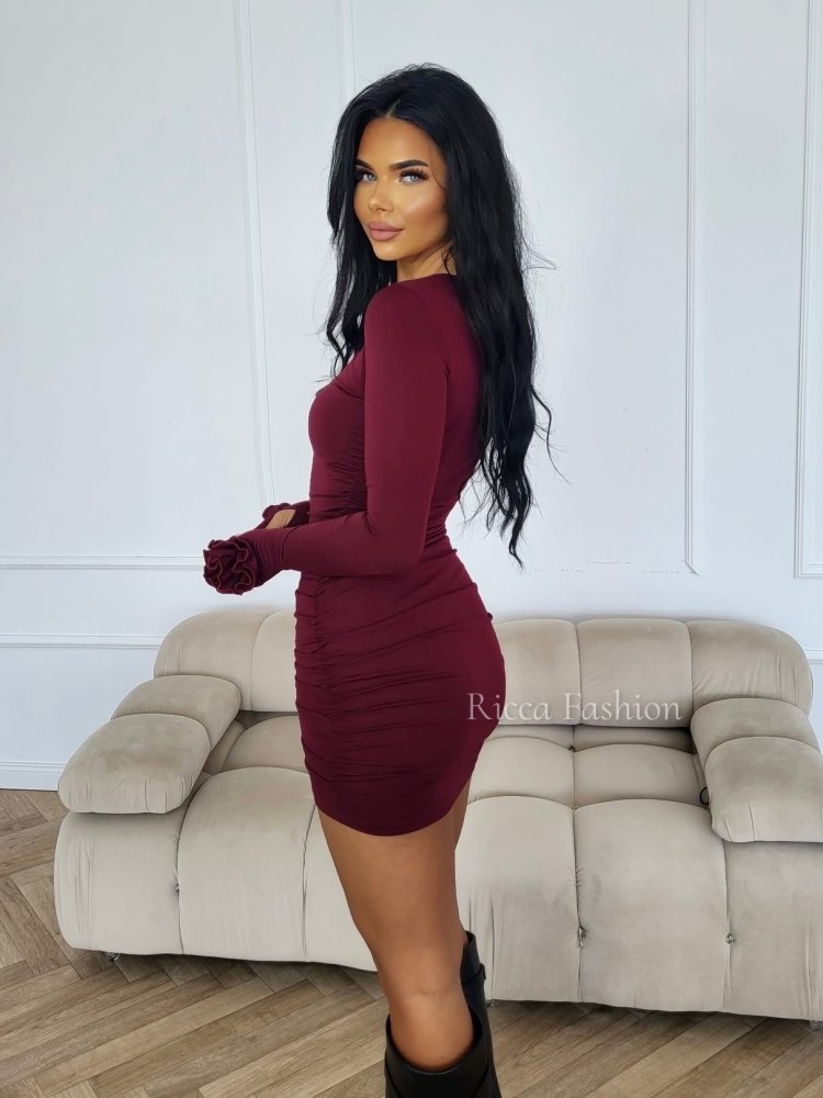 Sukienka z wiskozą premium ROSALIA, bordo