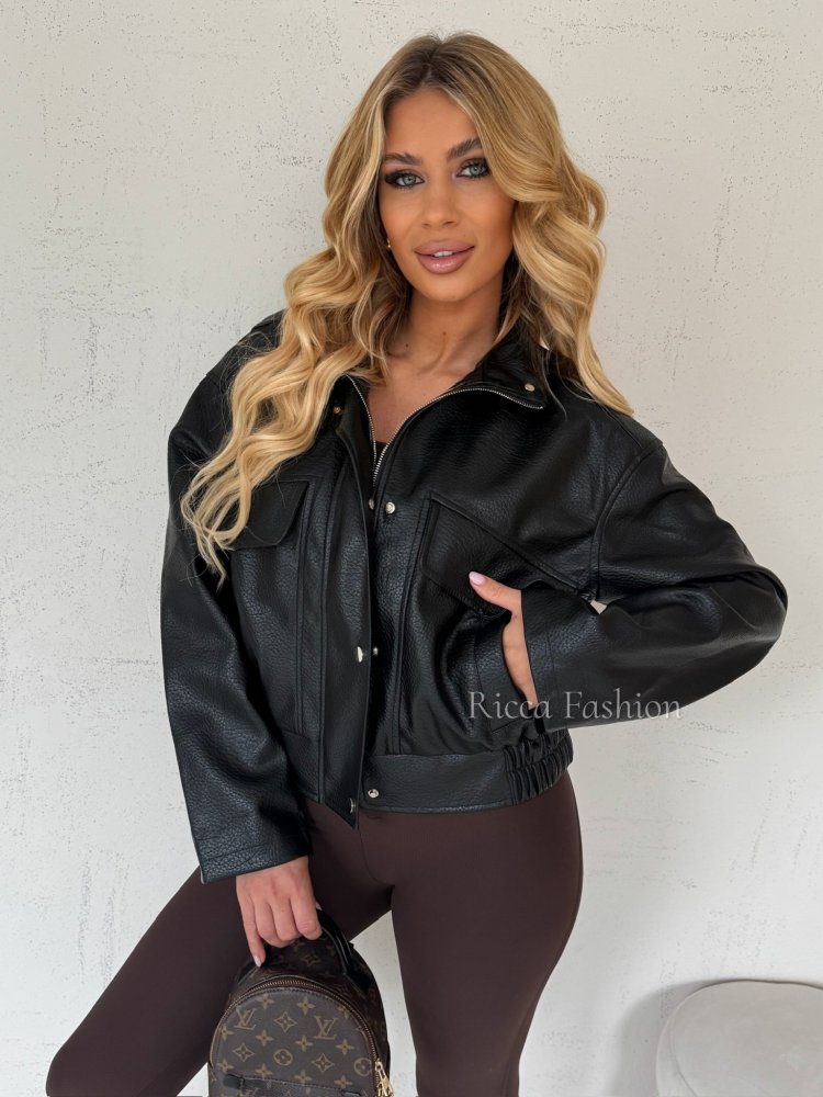 Kurtka skórzana HESSA, black