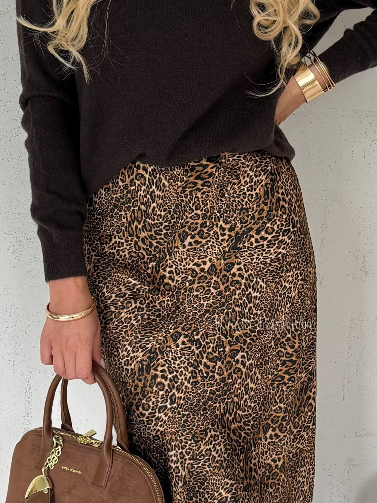 Spódnica satynowa BETTIE, gepard