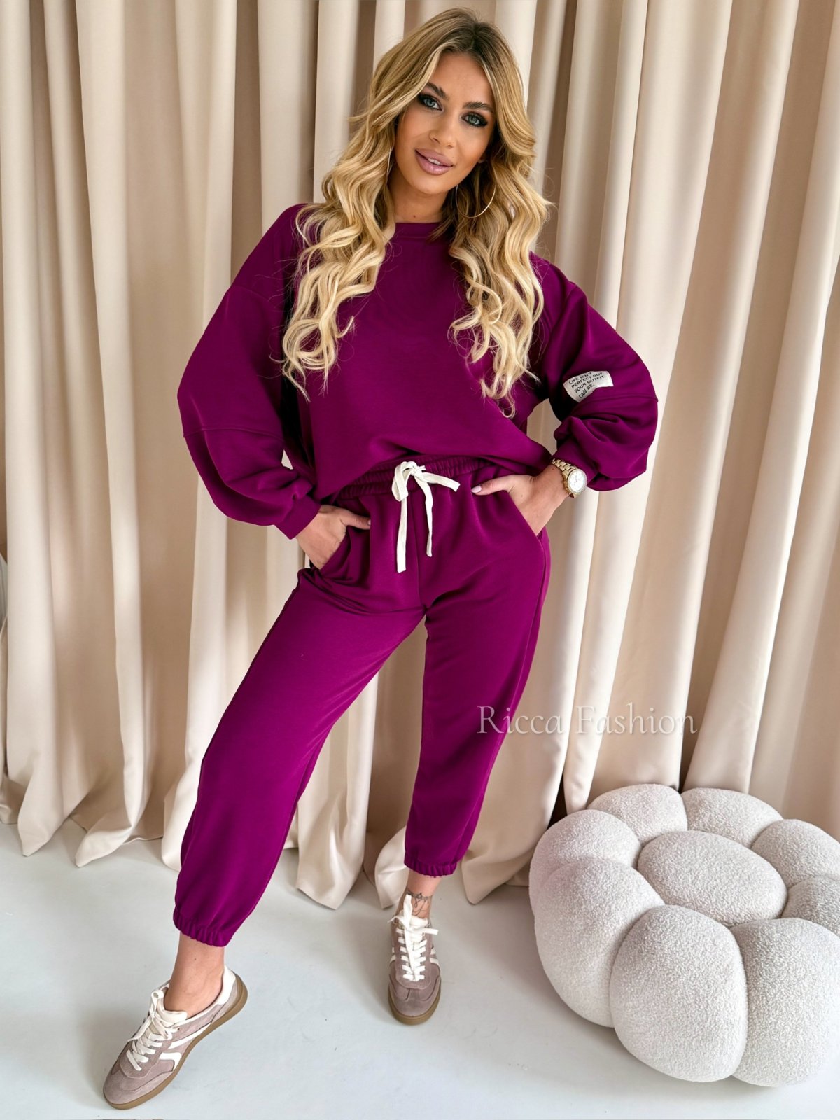 Komplet bawełniany PABLO, plum