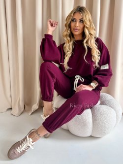 Komplet bawełniany PABLO, burgund