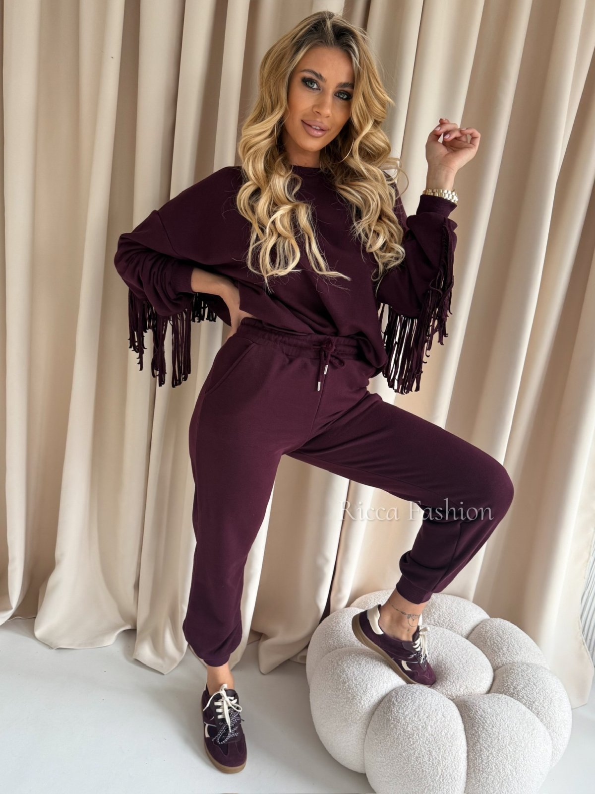 Komplet bawełniany BOLTON, burgund