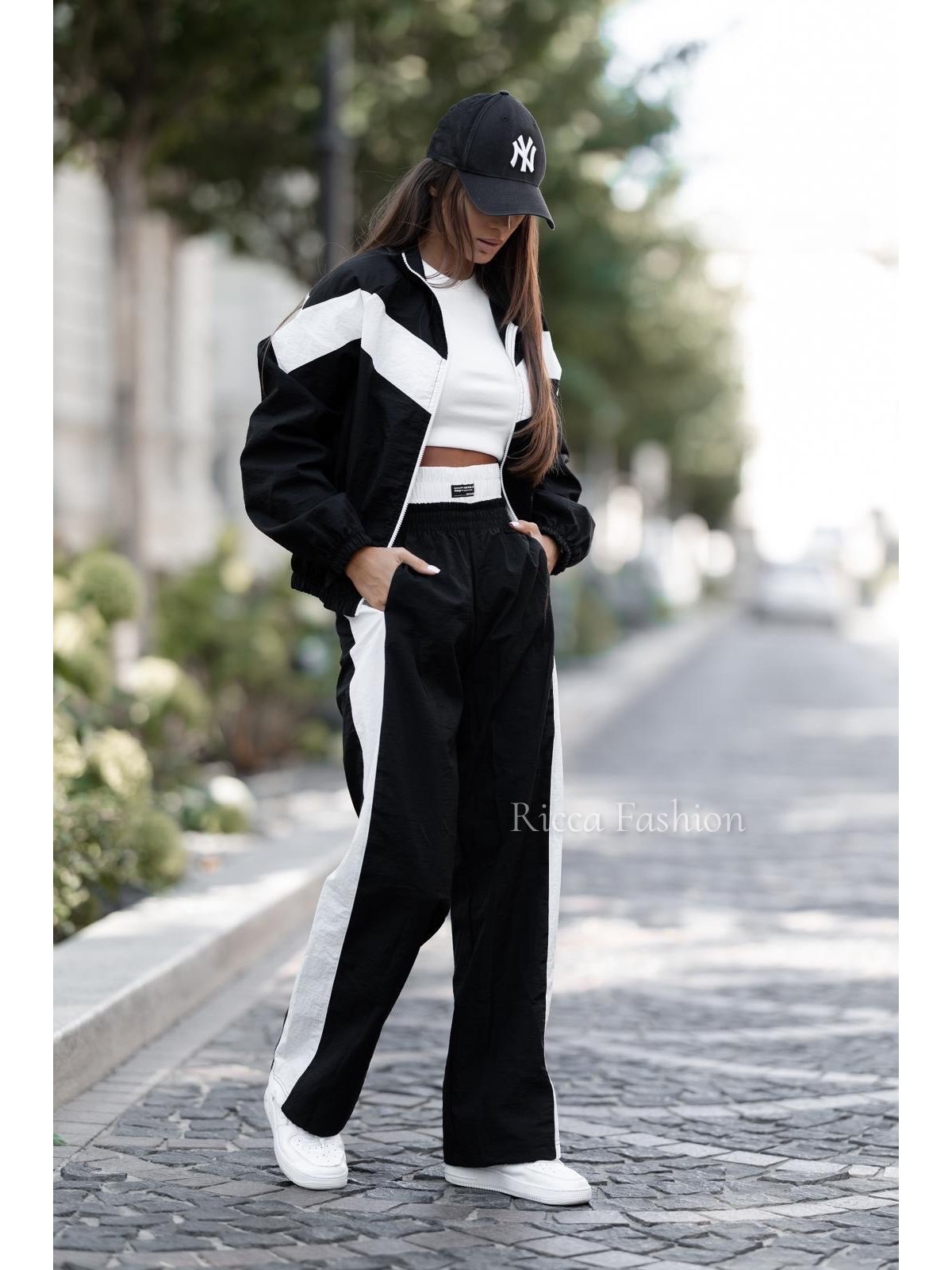 Komplet ortalionowy RETRO, black