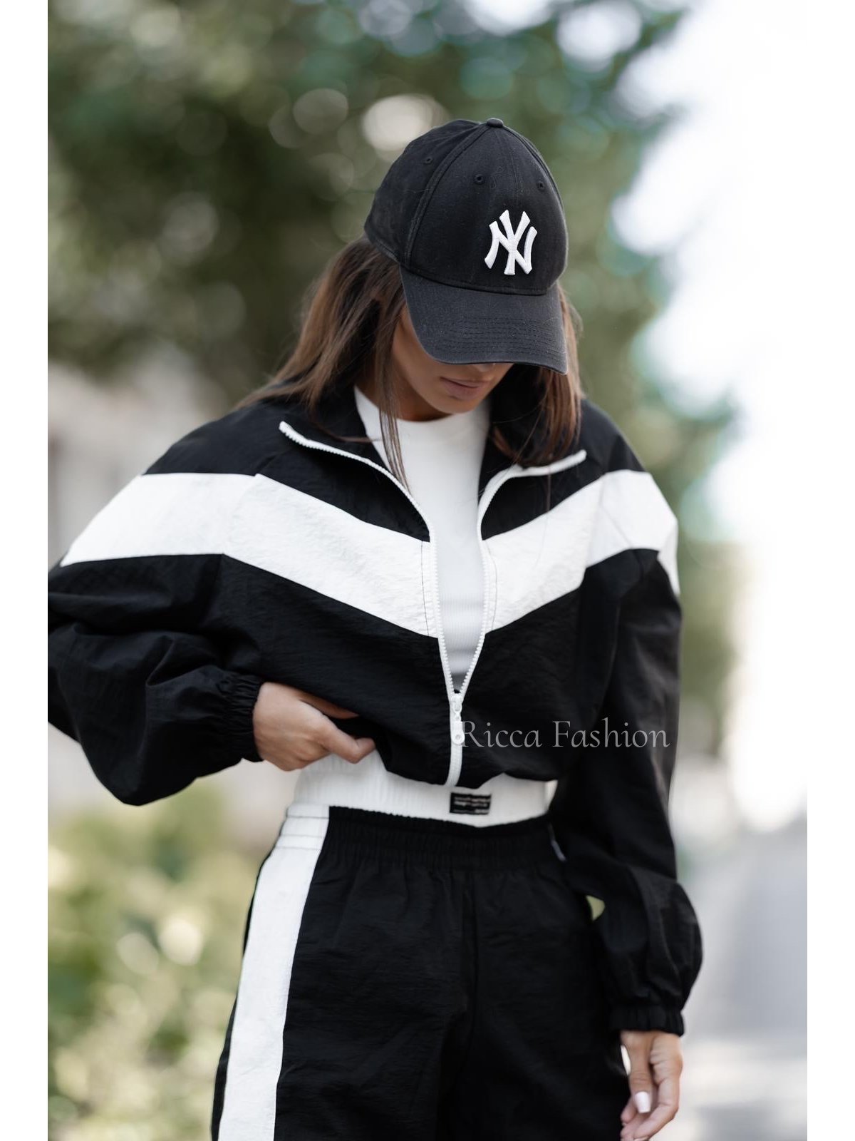 Komplet ortalionowy RETRO, black