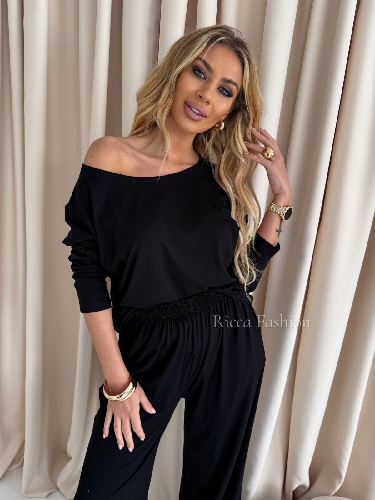 Komplet z wiskozy NILLO, black