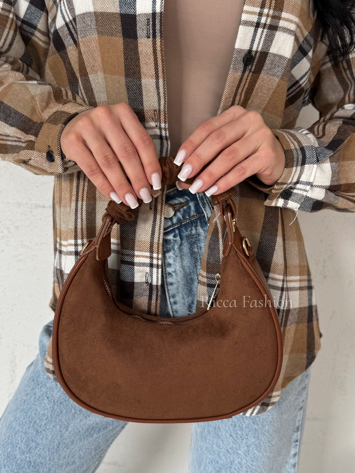 Torebka zamszowa SELENA, carmel