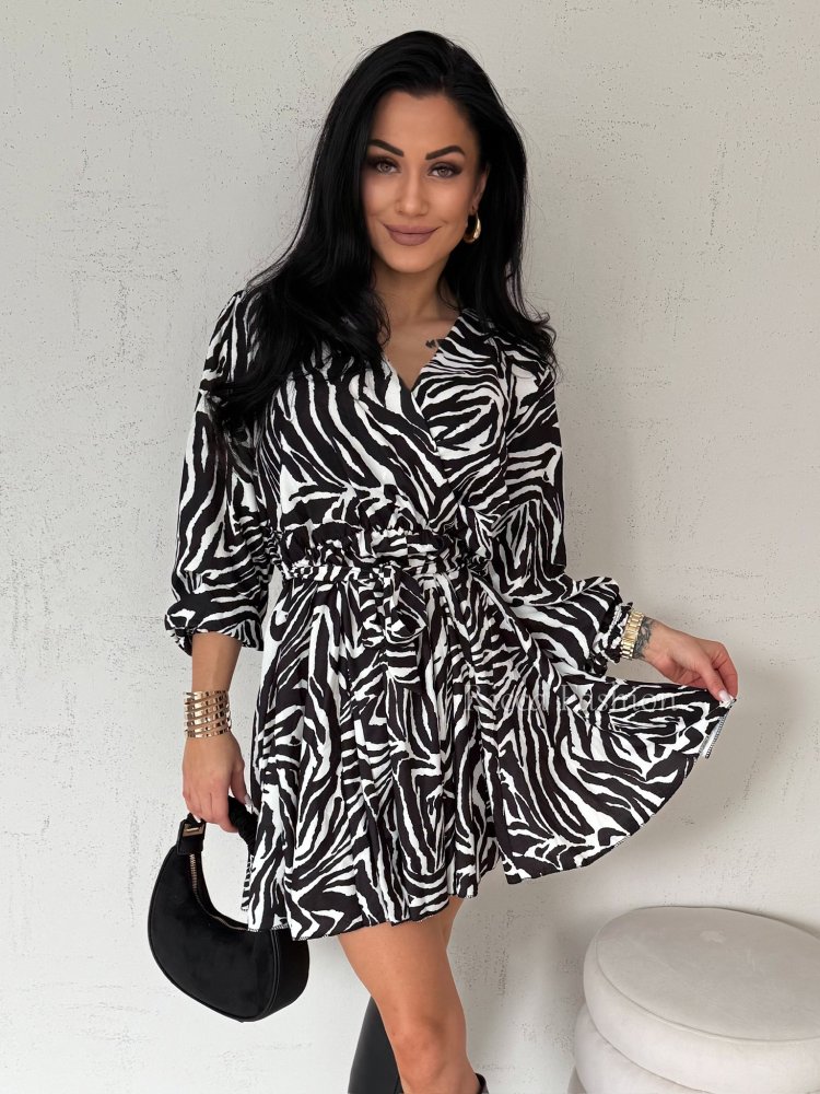 Sukienka z wiskozy GIOVANNA, zebra/black