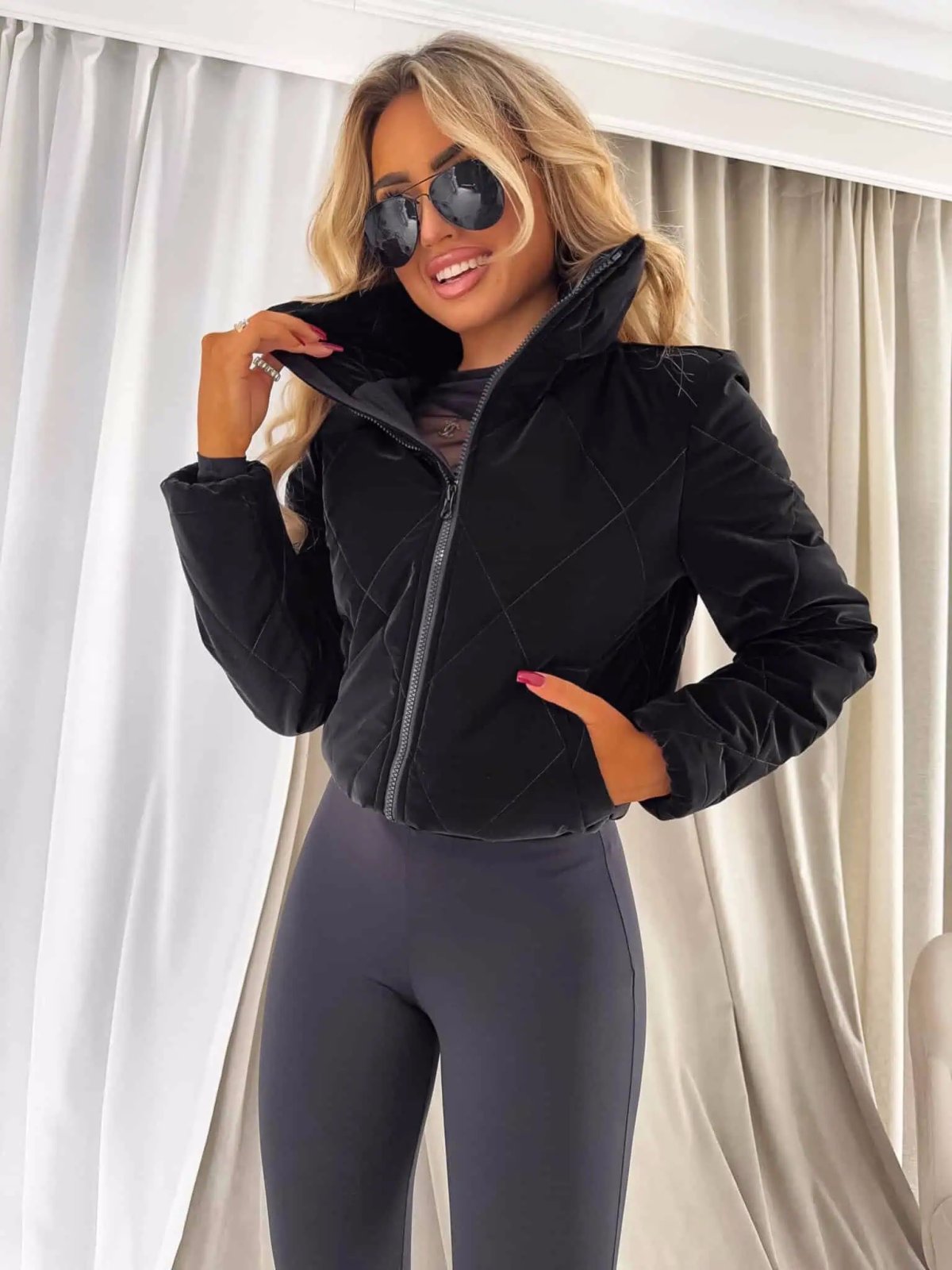 Kurtka VESTE II, czarno-beżowa