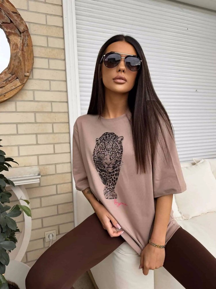 T-shirt MEDIUM TIGER, mokka