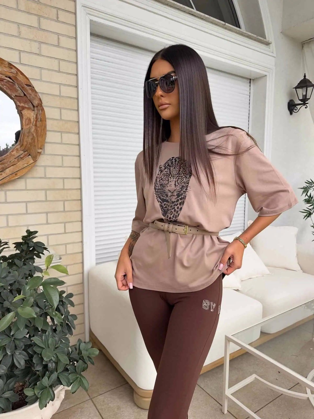 T-shirt MEDIUM TIGER, mokka