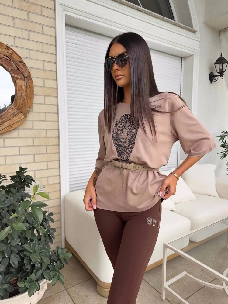 T-shirt MEDIUM TIGER, mokka