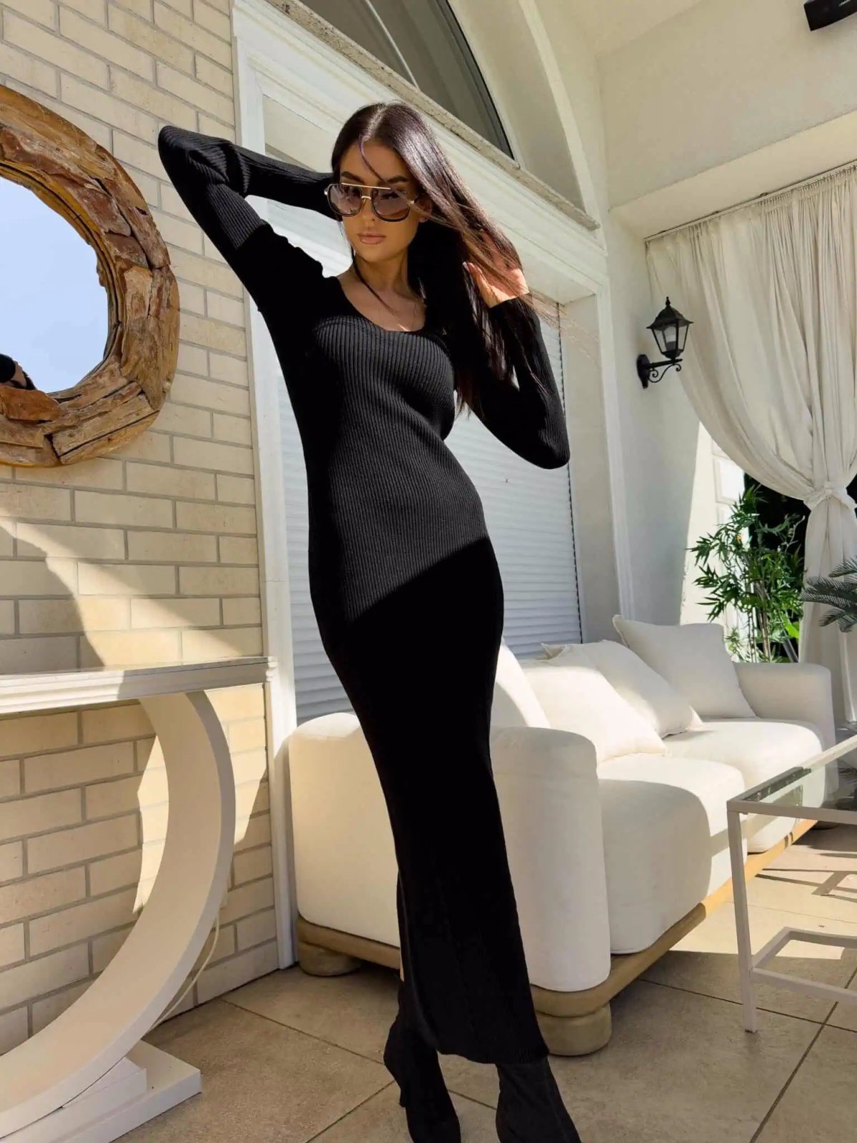 Sukienka z kaszmirem LORDIS, black