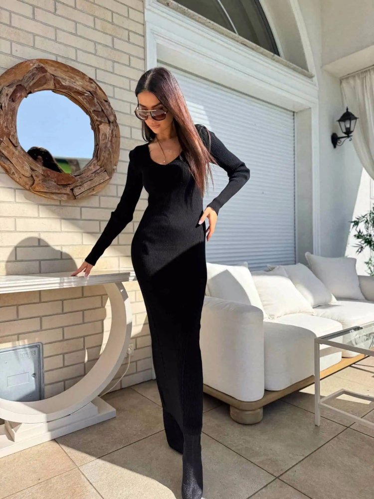 Sukienka z kaszmirem LORDIS, black